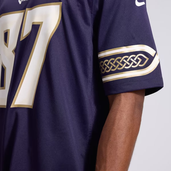 T.J. Hockenson Minnesota Vikings Soccer Intl 2026 Rivalries Collection Game Jersey - Purple