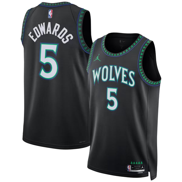 Anthony Edwards Minnesota Timberwolves Soccer Intl Brand Unisex Swingman Jersey - Statement Edition - Black