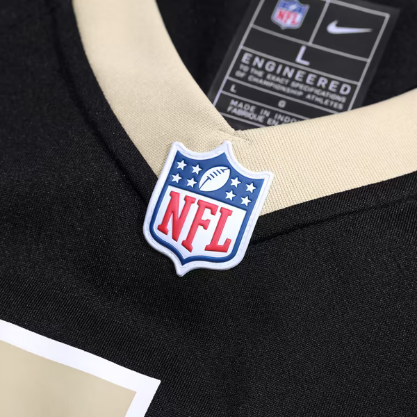Jordyn Tyson New Orleans Saints Soccer Intl 60th Season Patch Game Jersey - Black