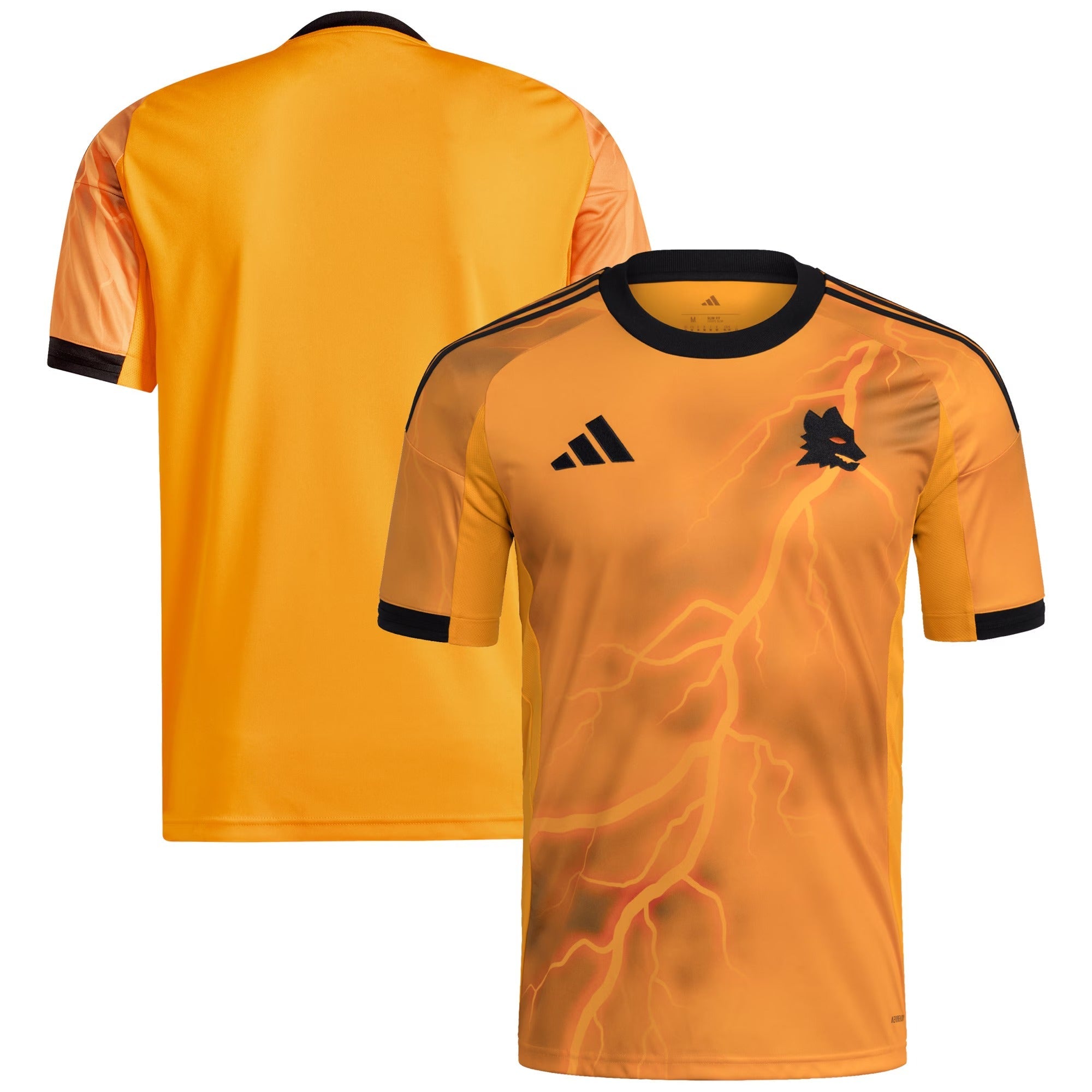 AS Roma adidas 2025/26 Away Custom Soccer Shirt – Authentic Short Sleeve - Orange