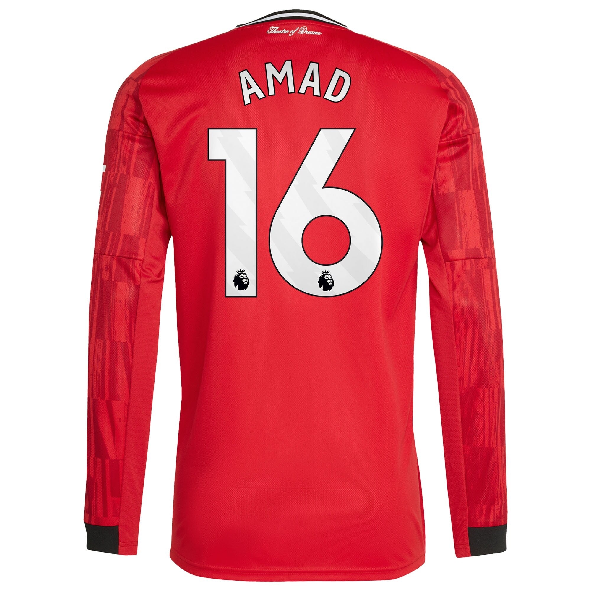 Amad Diallo Manchester United adidas Home 2025/26 Player Long Sleeve Soccer Shirt - Red