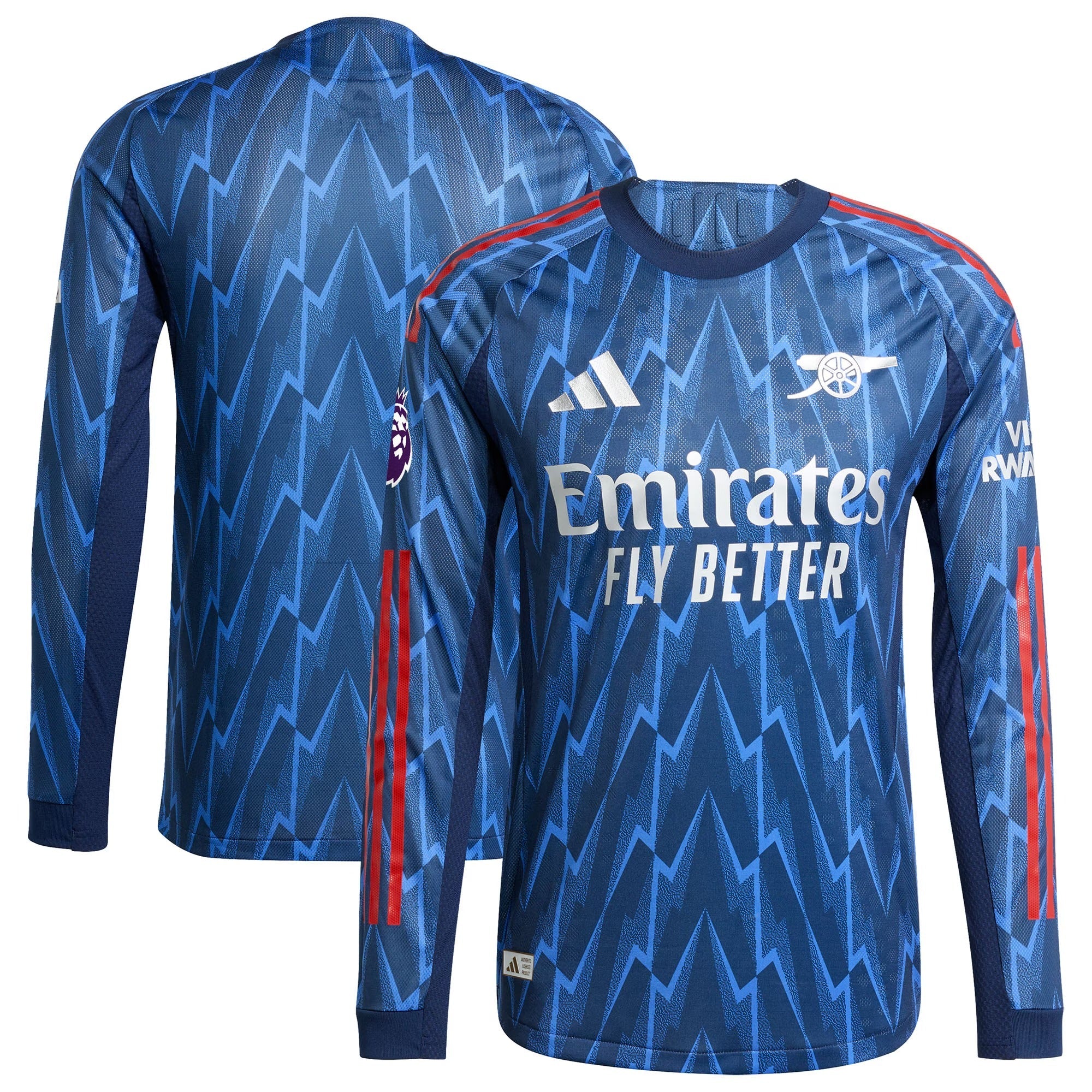 Arsenal adidas 2025/26 Away Long Sleeve Soccer Shirt with Patch - Blue