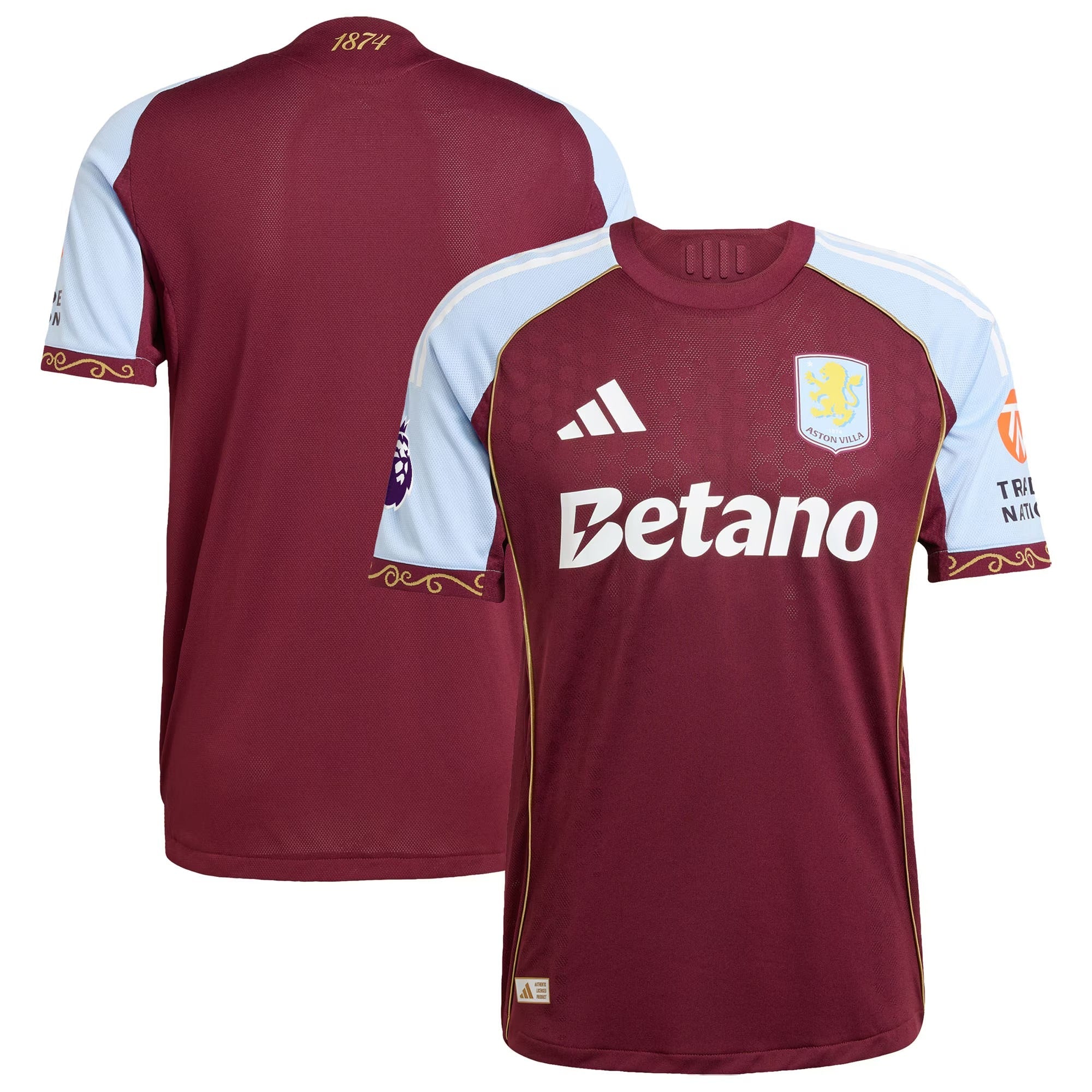 Aston Villa adidas 2025/26 Home Soccer Shirt - Claret