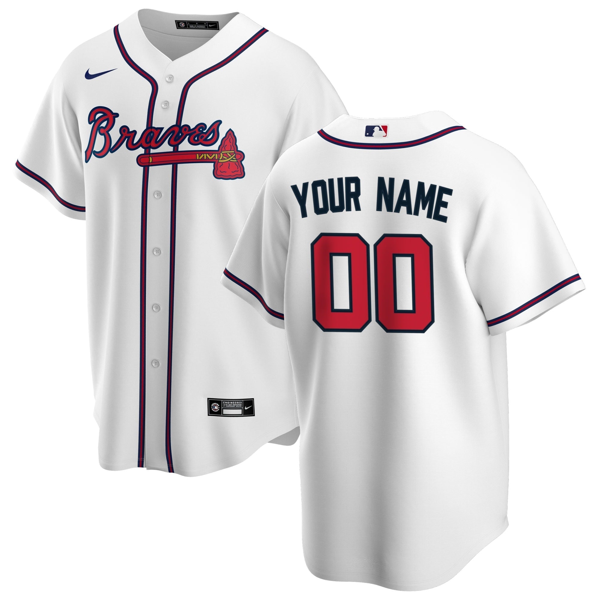 Atlanta Braves Home Custom Shirt - White