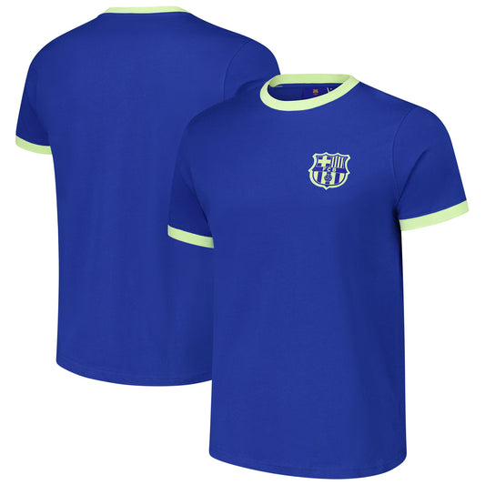 Barcelona Goal Line Ringer Adults T-Shirt - Royal