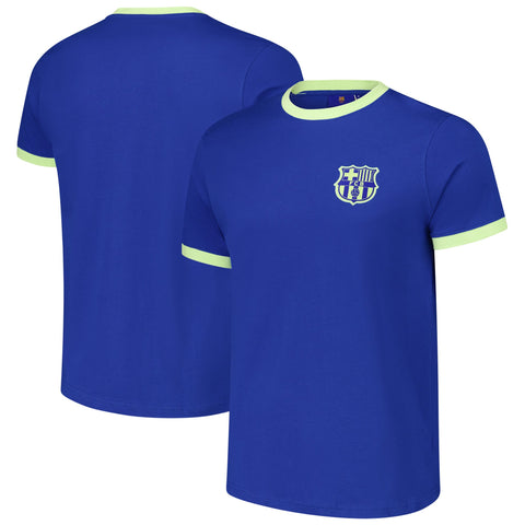 Barcelona Goal Line Ringer Adults T-Shirt - Royal