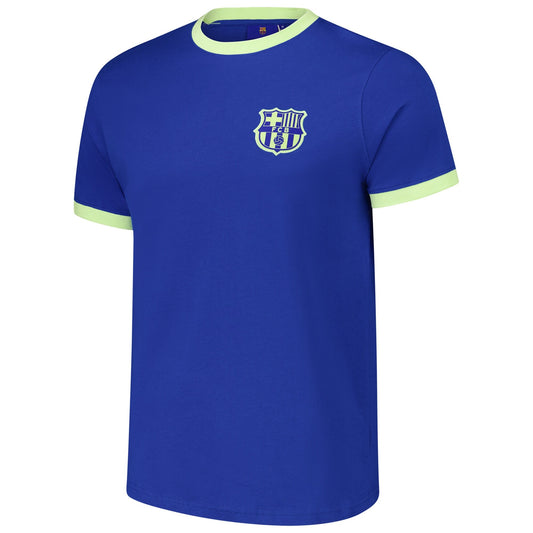 Barcelona Goal Line Ringer Adults T-Shirt - Royal
