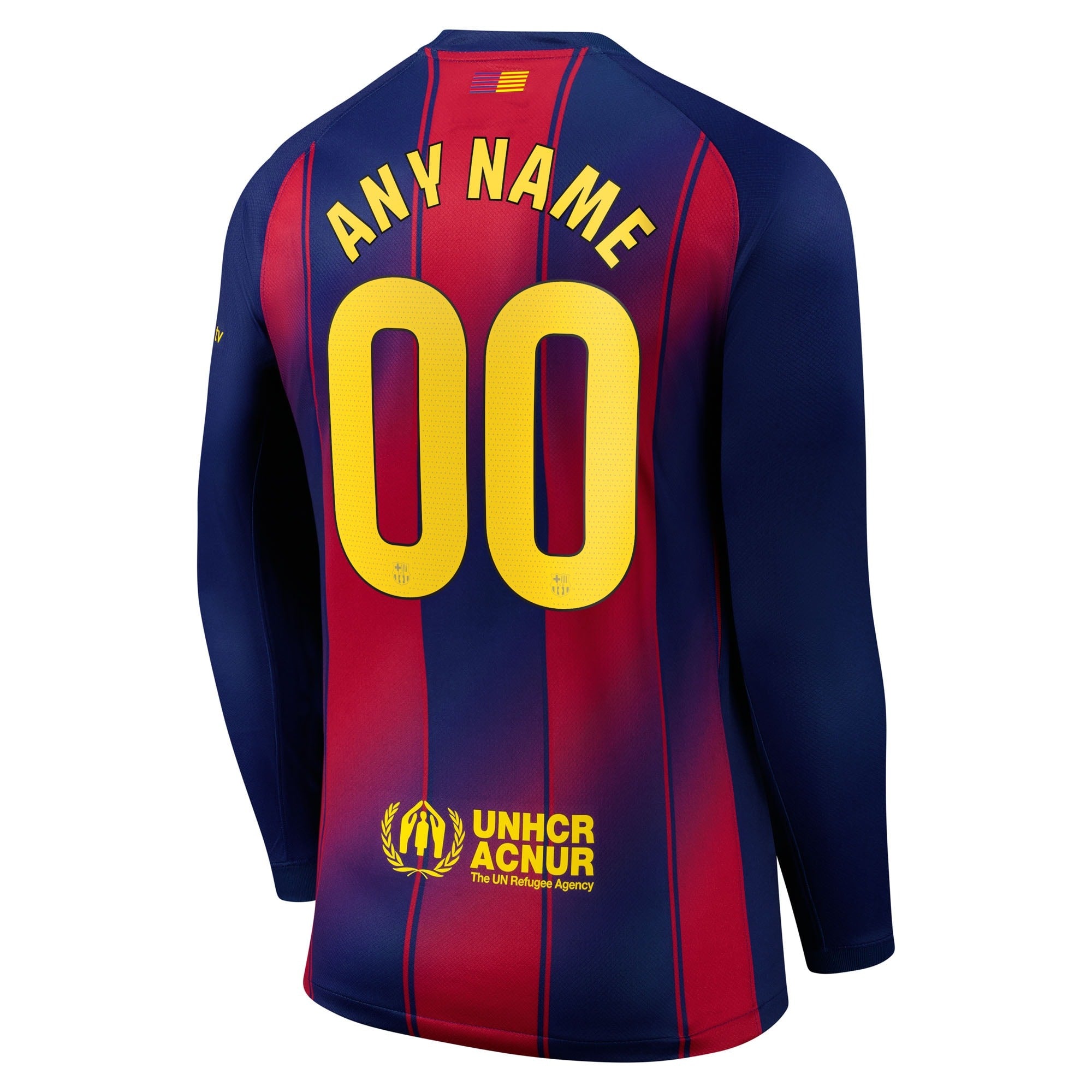 Barcelona teams 2025/26 Home Long Sleeve Custom Soccer Shirt - Navy