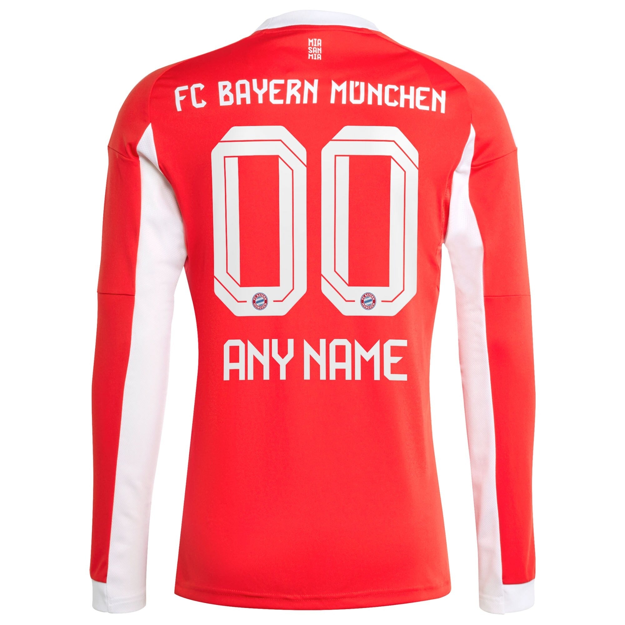Bayern Munich adidas 2025/26 Home Long Sleeve Custom Soccer Shirt - Red