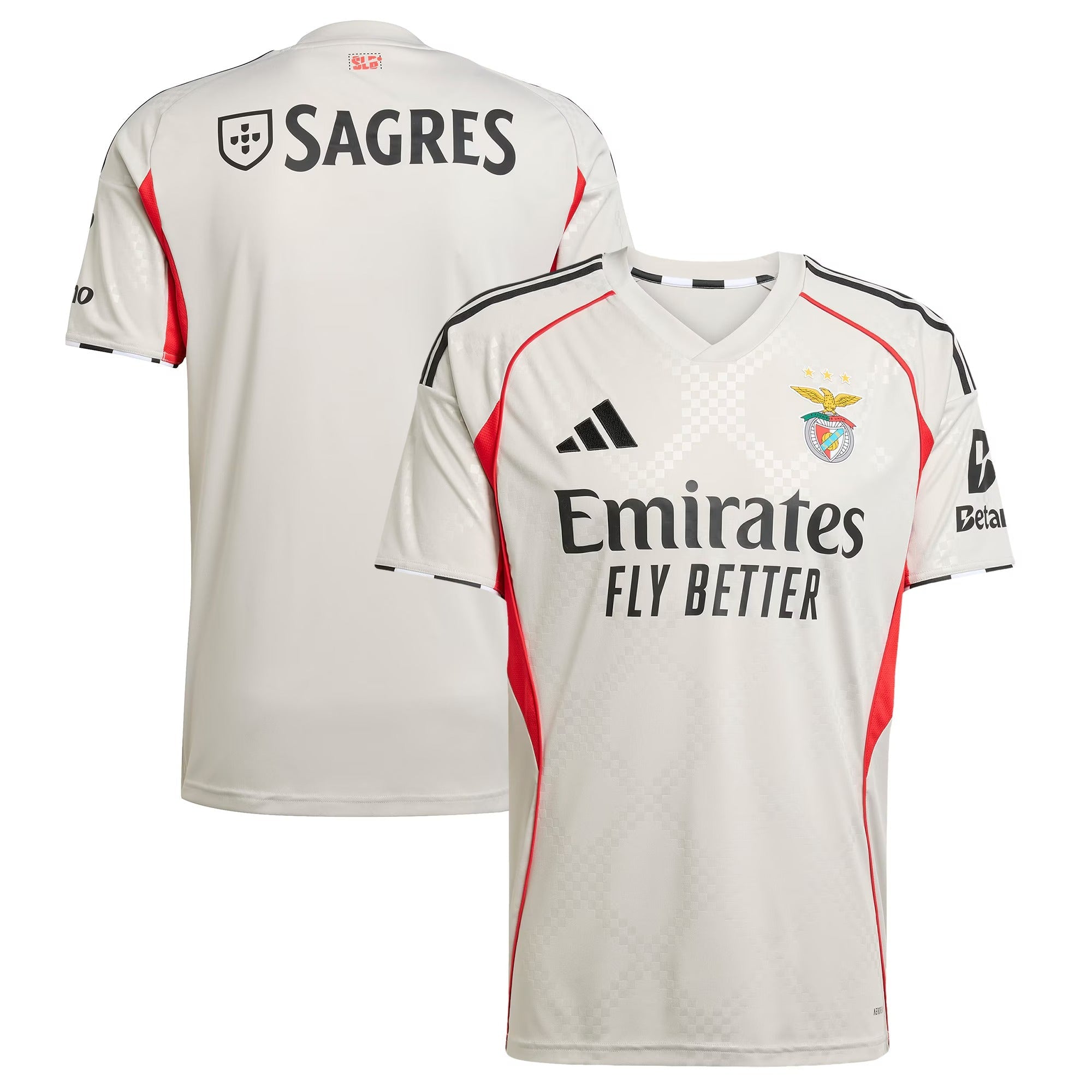Benfica adidas 2025/26 Away Custom Soccer Shirt - Gray
