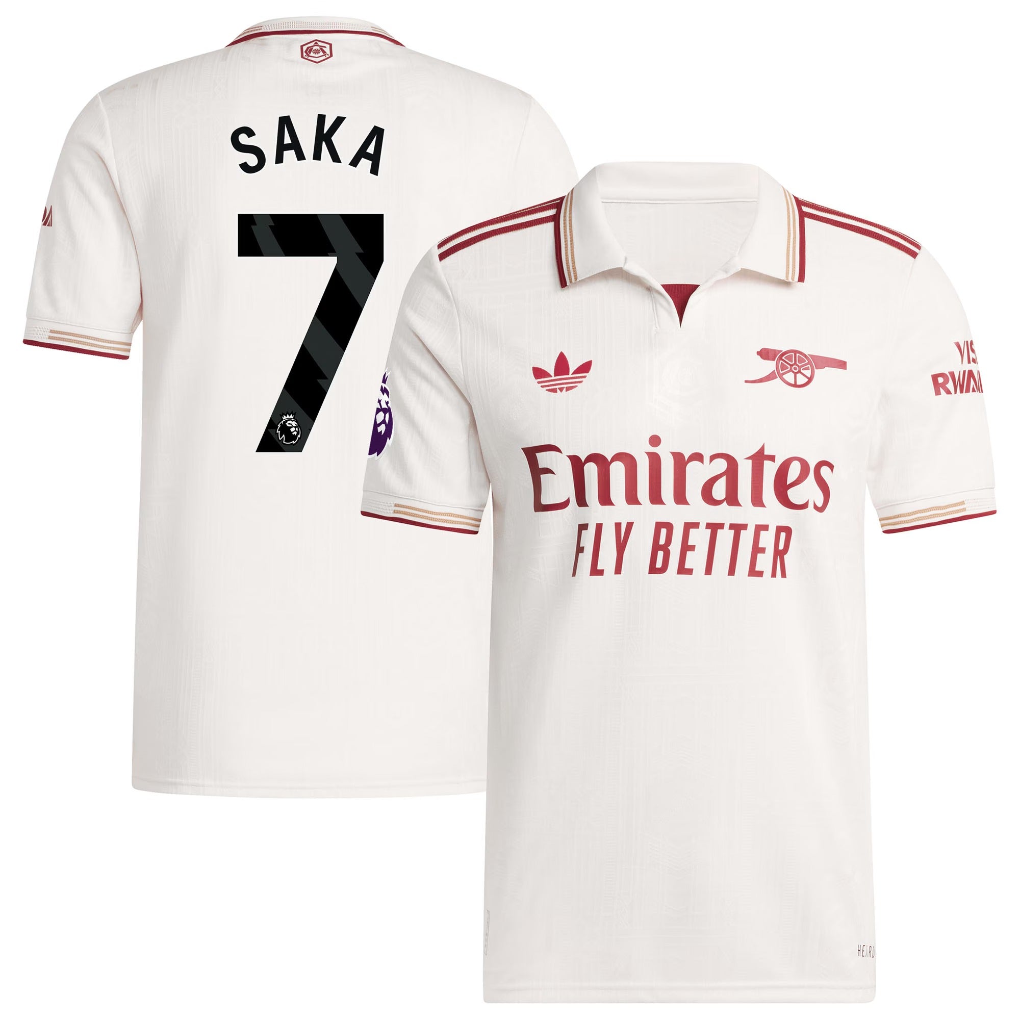 Bukayo Saka Arsenal adidas 2025/26 Third Player Soccer Shirt - White