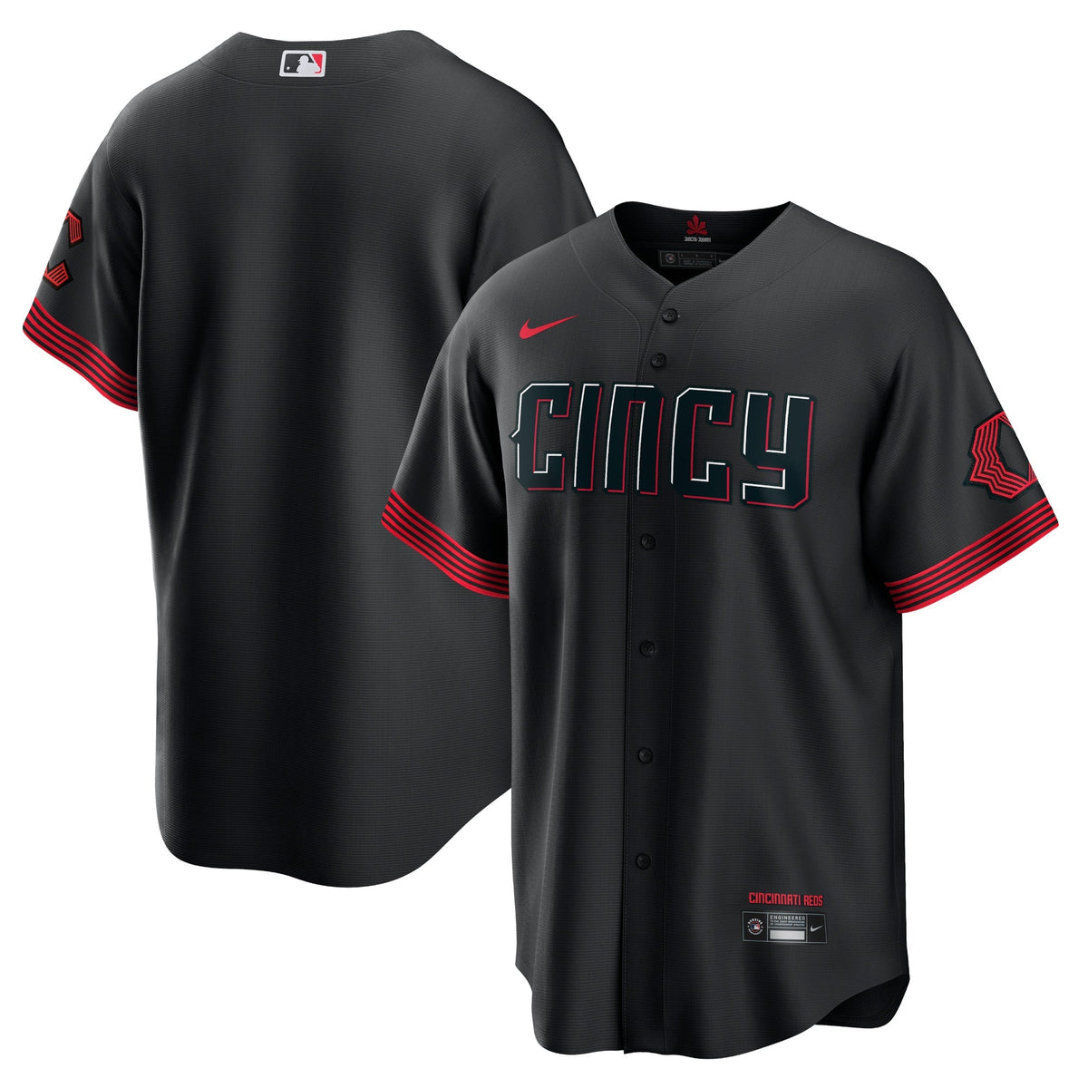 Cincinnati Reds City Connect Custom Shirt - Black
