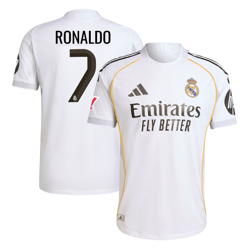 Cristiano Ronaldo 7 Real Madrid adidas 2025/26 Home Soccer Shirt - White