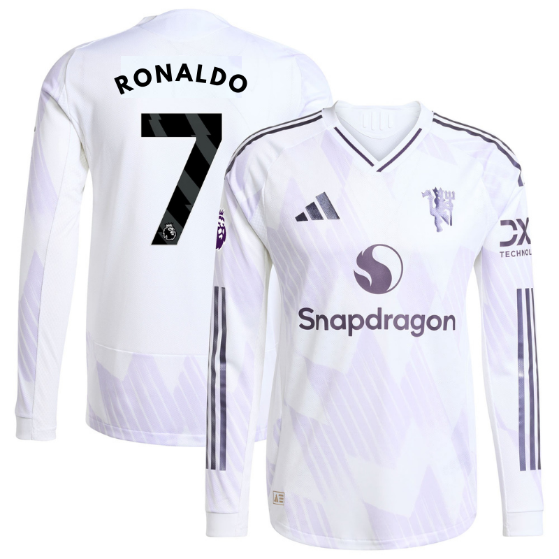 Cristiano Ronaldo Manchester United adidas 2025/26 Away Long Sleeve Player Soccer Shirt - White