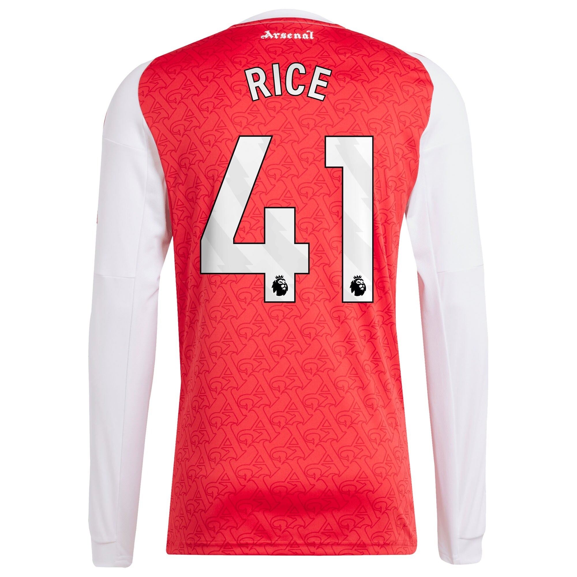 Declan Rice Arsenal adidas 2025/26 Home Long Sleeve Player Soccer Shirt - Red