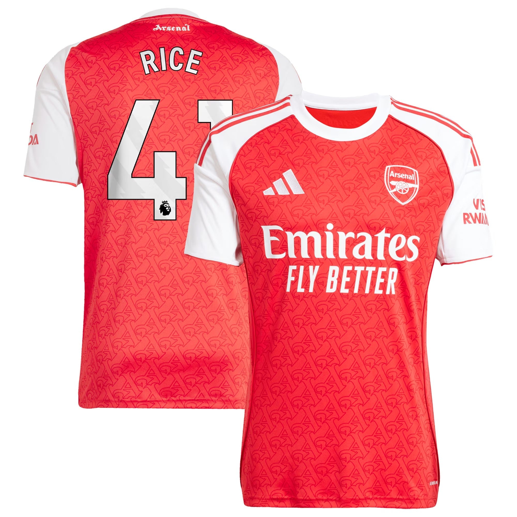Declan Rice Arsenal adidas 2025/26 Home Player Soccer Shirt - Red
