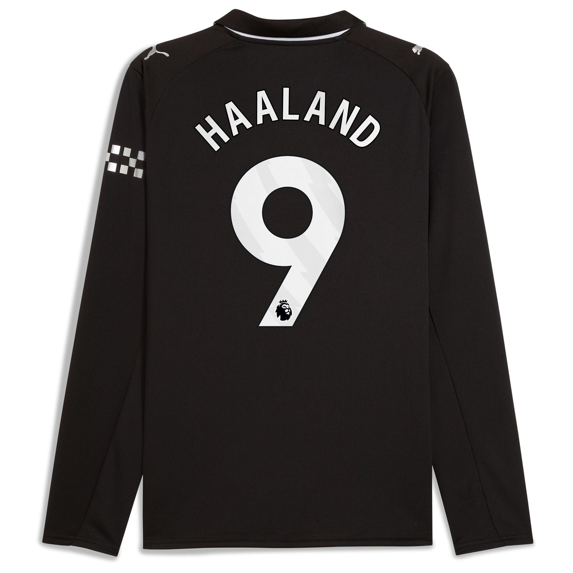 Erling Haaland Manchester City Puma 2025/26 Away Long Sleeve Player Soccer Shirt - Black