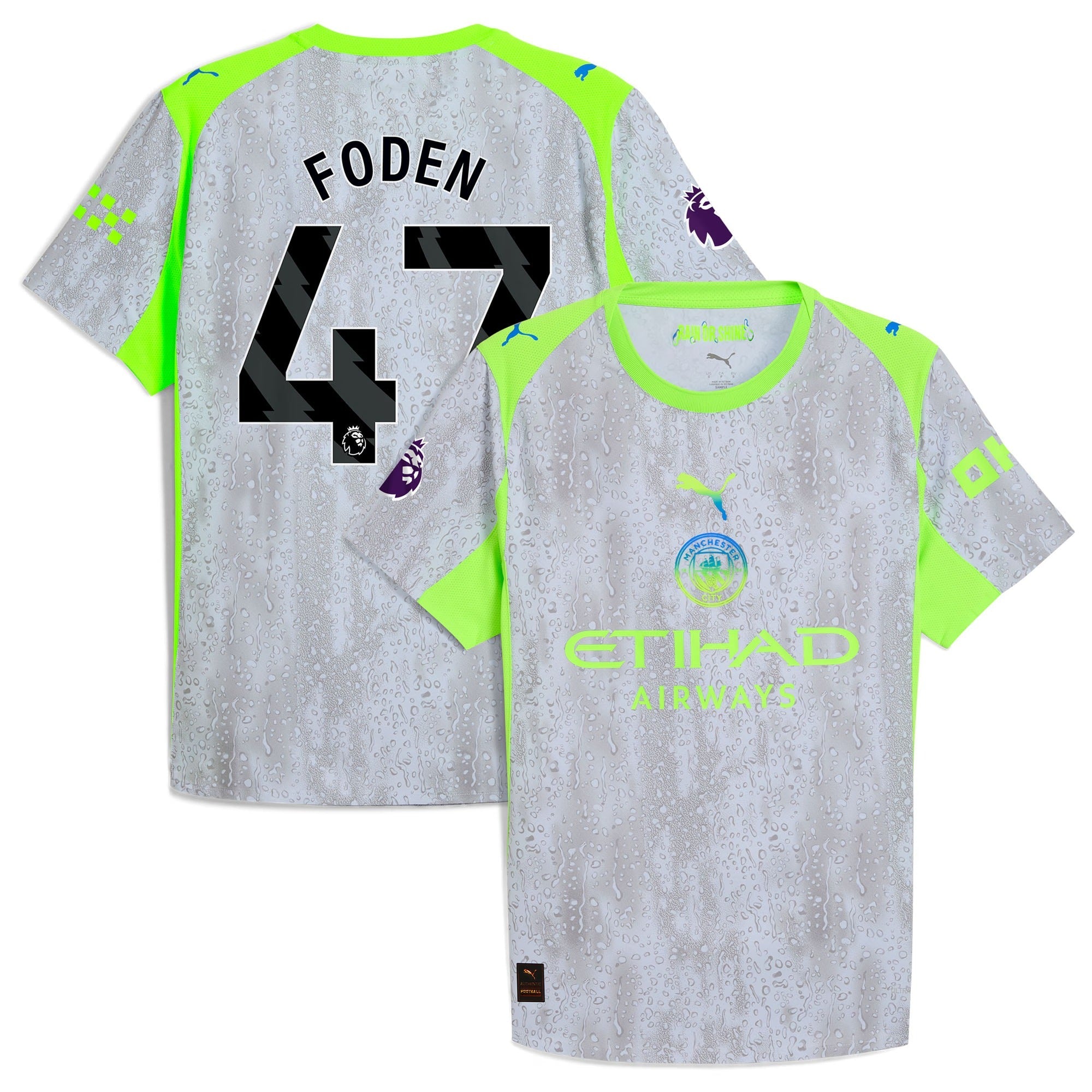 Foden 47 Manchester City Puma 2025/26 Third Soccer Shirt - Green/Neon Green