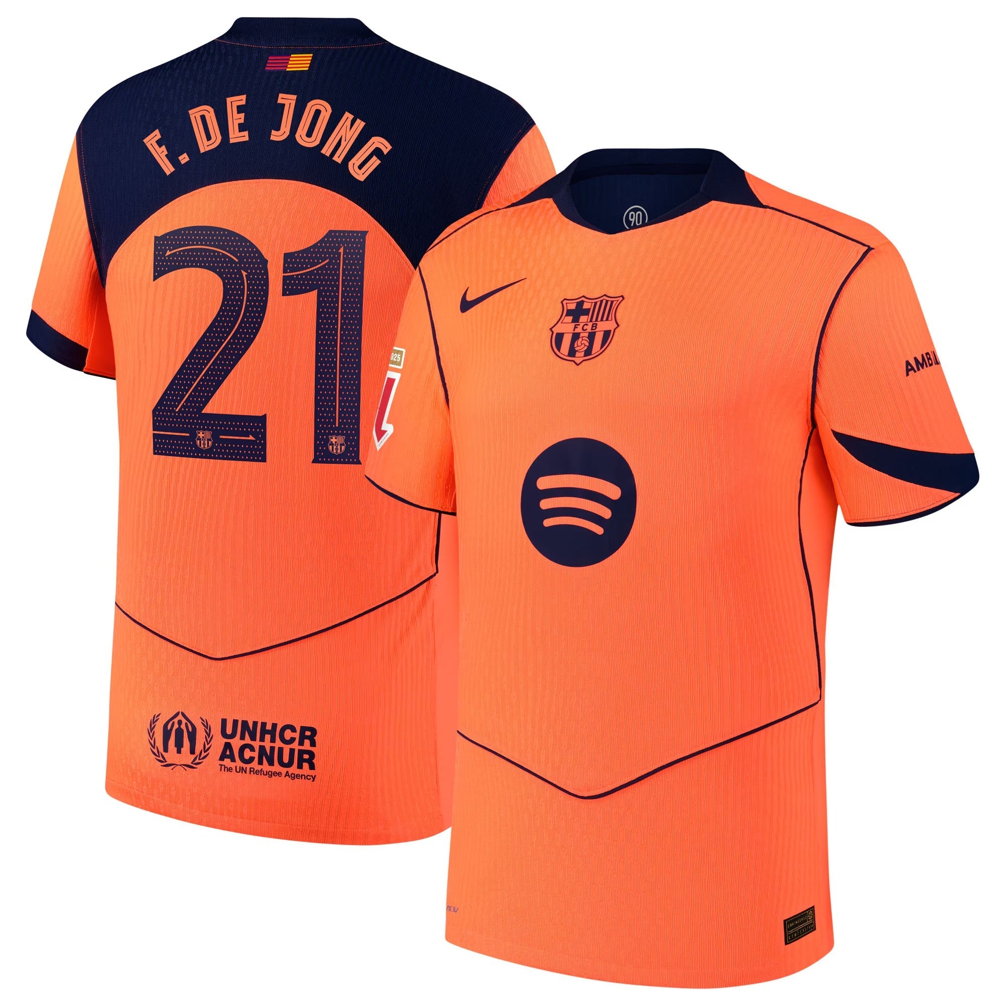 Frenkie de Jong Barcelona teams 2025/26 Third Player Soccer Shirt - Orange