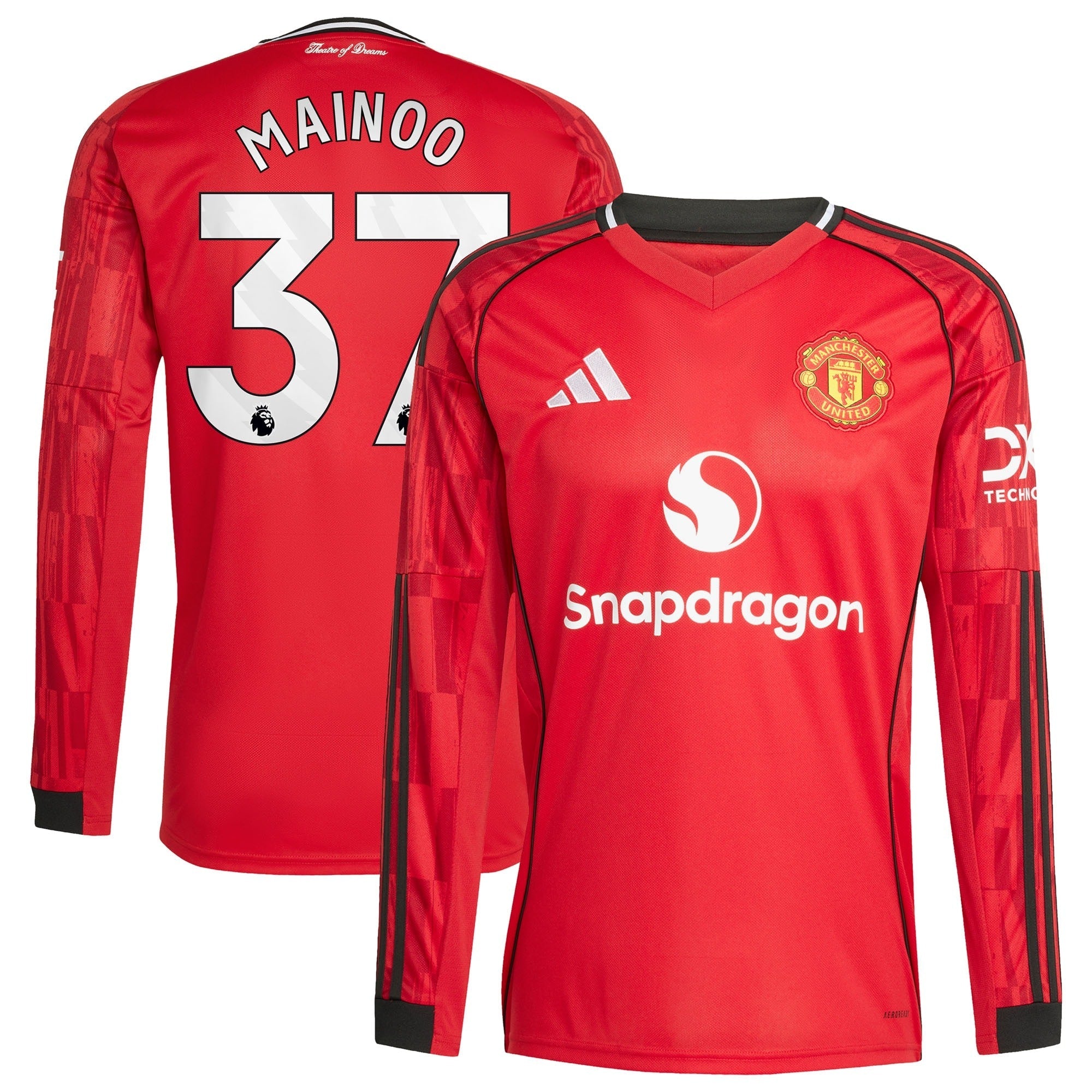 Kobbie Mainoo Manchester United adidas Home 2025/26 Player Long Sleeve Soccer Shirt - Red
