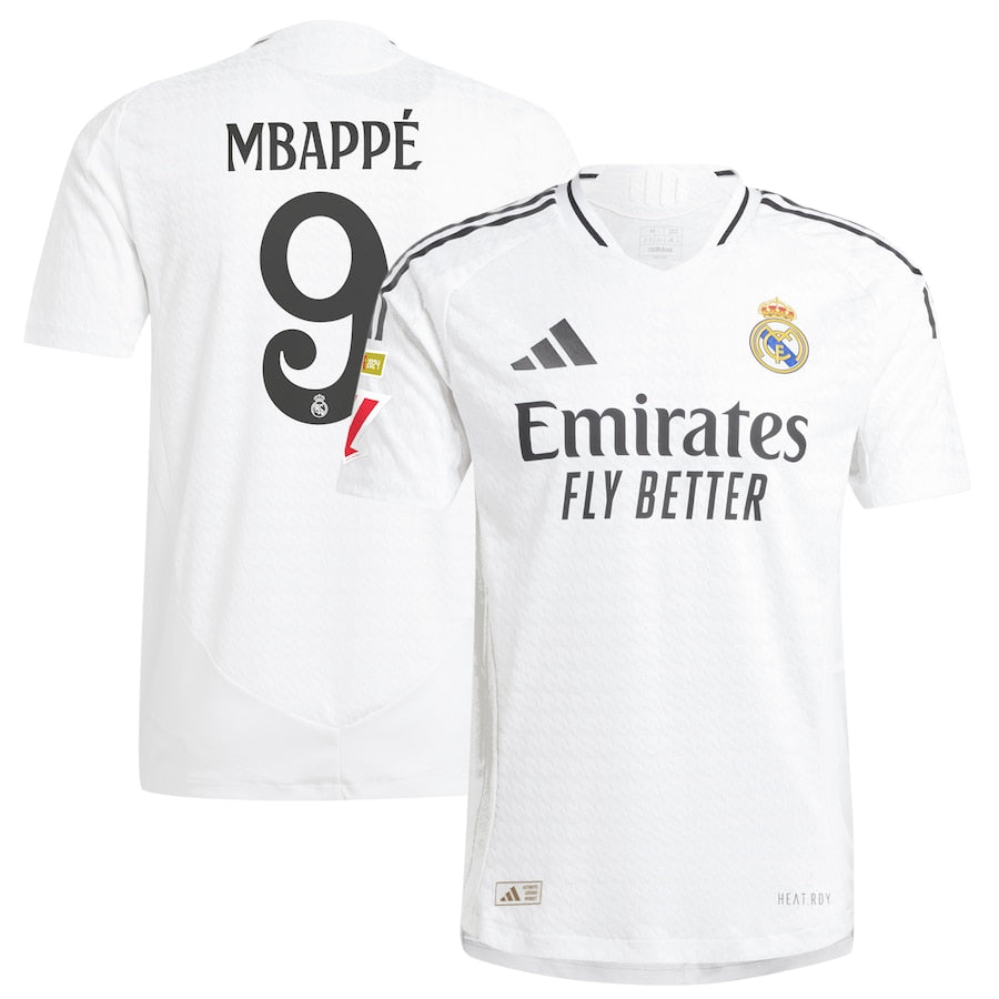 Kylian Mbappé Real Madrid 2024/25 Home Player Shirt - White