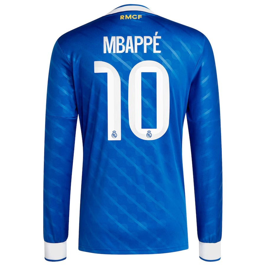 Kylian Mbappé Real Madrid adidas 2025/26 Third Long Sleeve Player Soccer Shirt - Blue