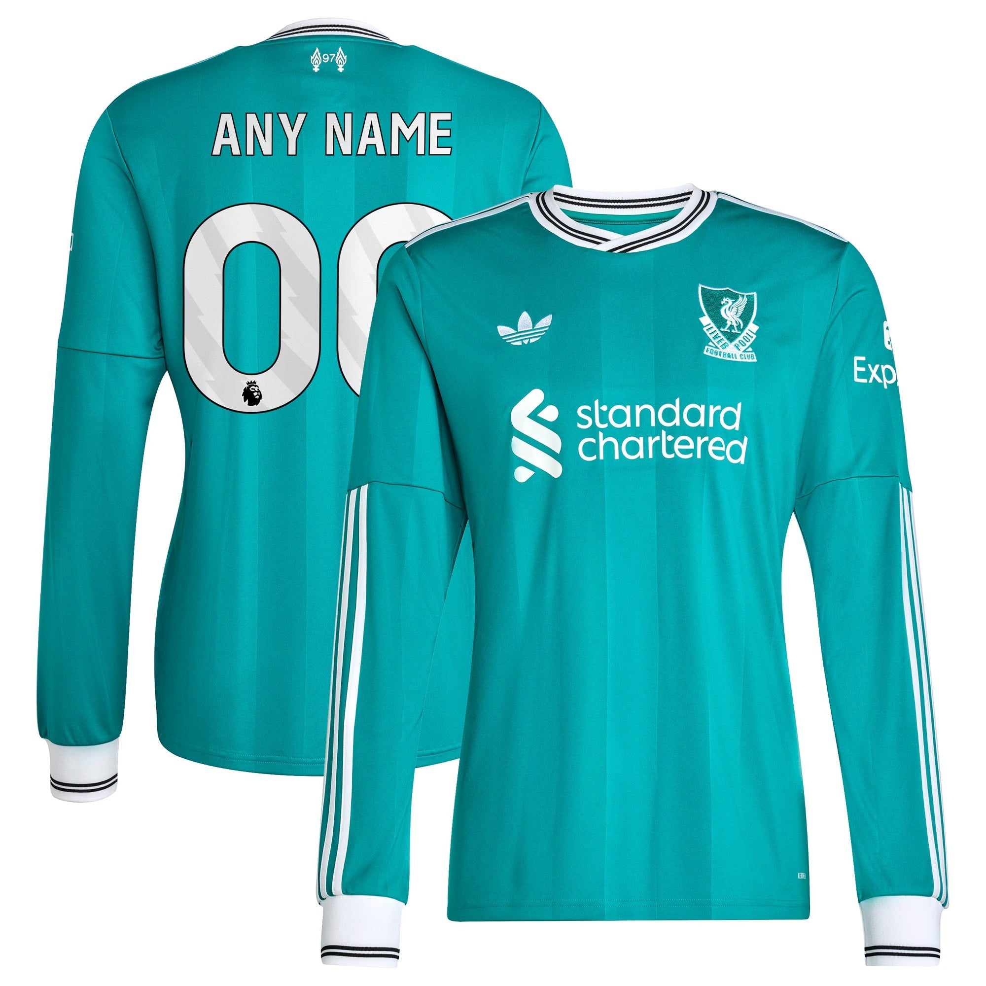 Liverpool adidas 2025/26 Third Long Sleeve Custom Soccer Shirt - Green