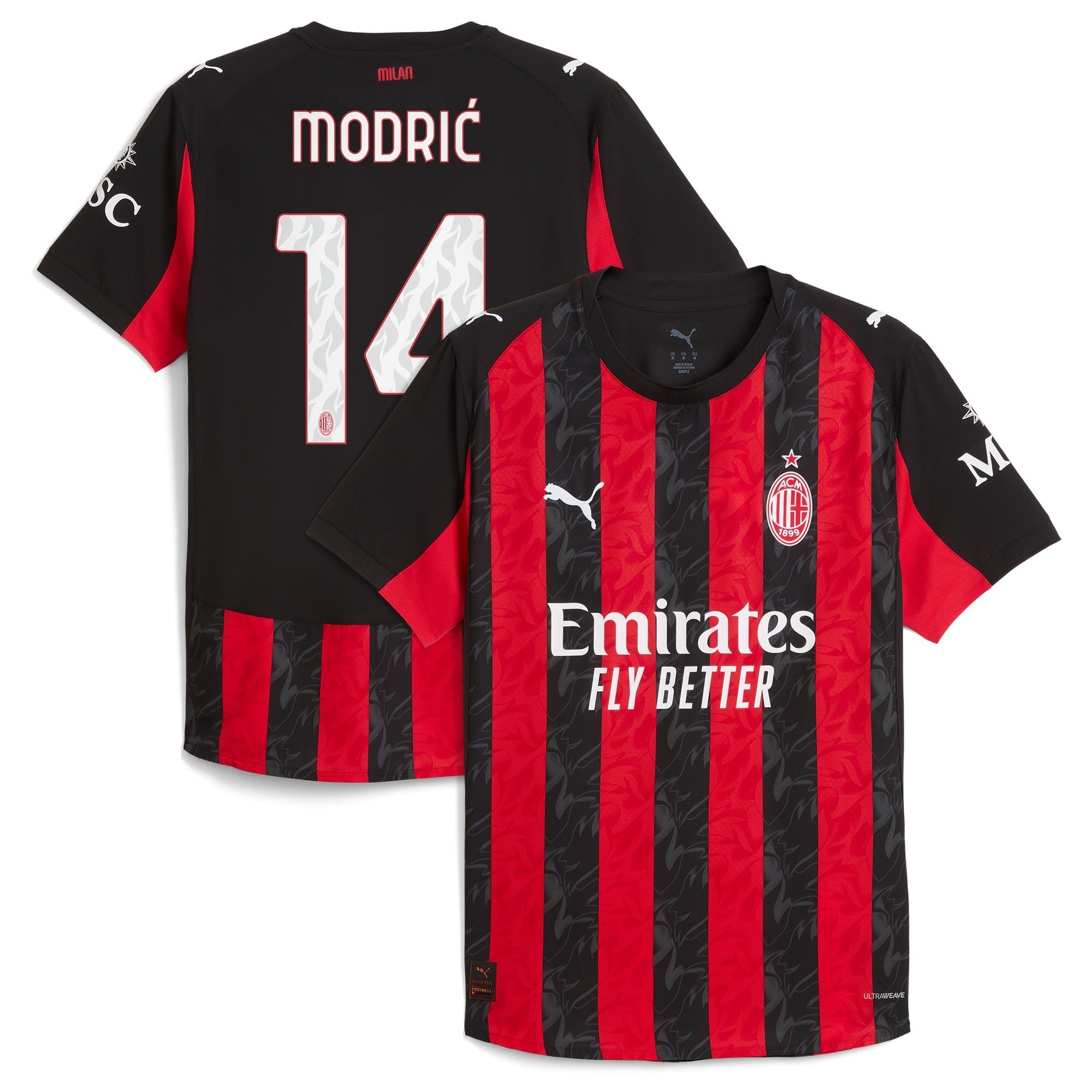 Luka Modric AC Milan Puma 2025/26 Home Soccer Shirt - Red