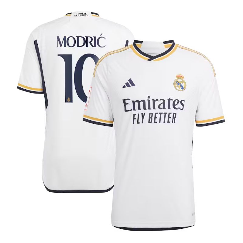 Luka Modric Real Madrid Shirt Adidas 2023/24 Home Jersey - White