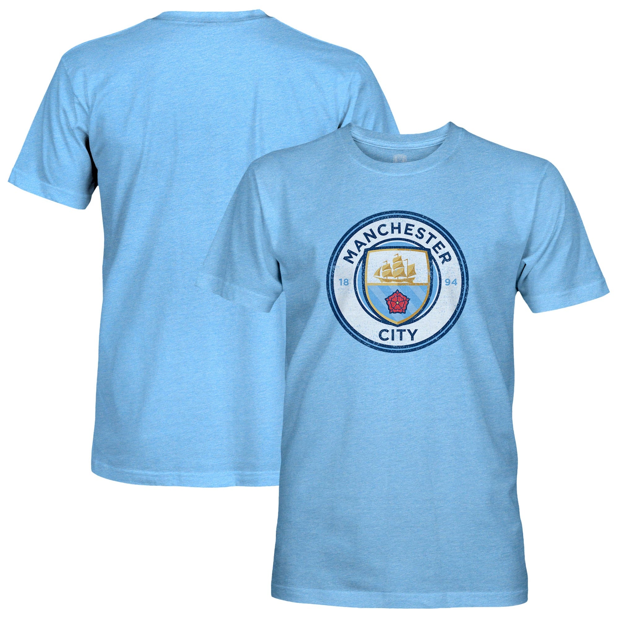 Manchester City 1863FC Color Crest Twisted Tri-Blend Slub Adults T-Shirt - Sky Blue