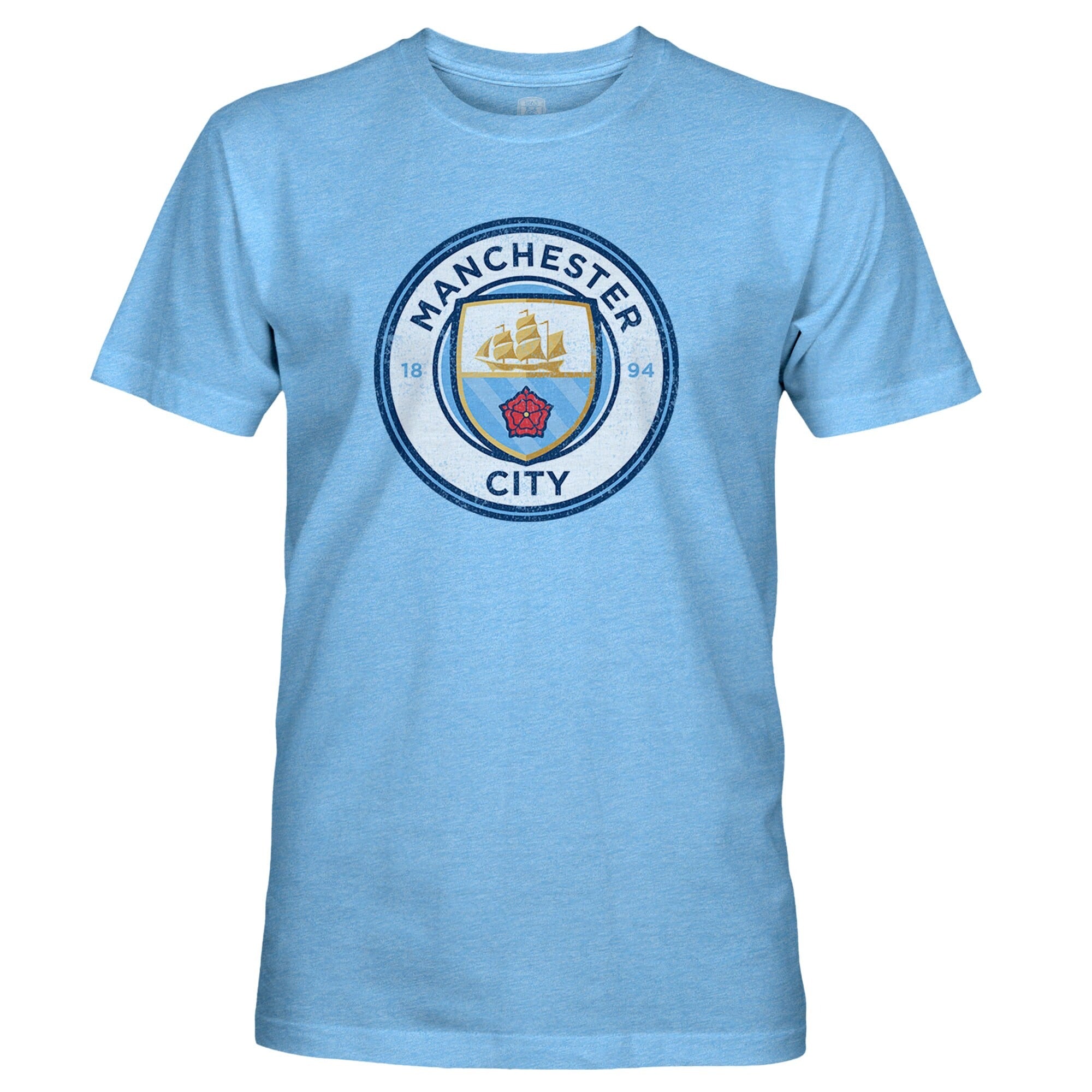 Manchester City 1863FC Color Crest Twisted Tri-Blend Slub Adults T-Shirt - Sky Blue