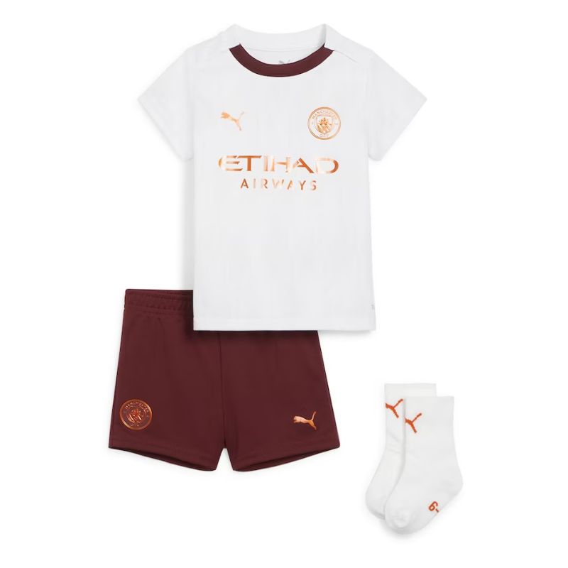 Manchester City Away Kids kit Puma 2023-24 with Grealish 10 printing Jersey - White