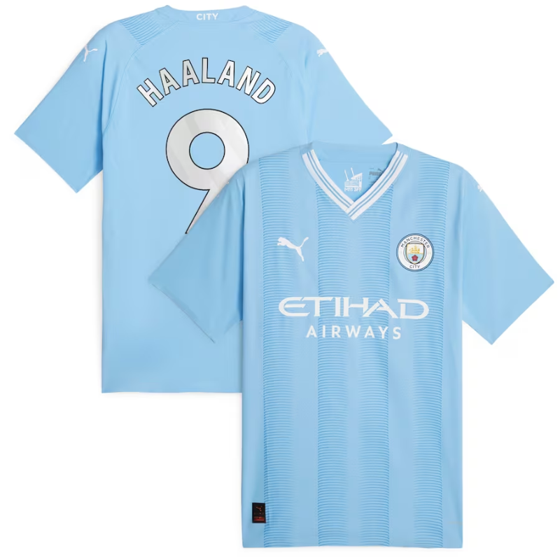 Manchester City Home Shirt 2023-24 Jersey Haaland 9 printing - Blue - Jersey Teams World