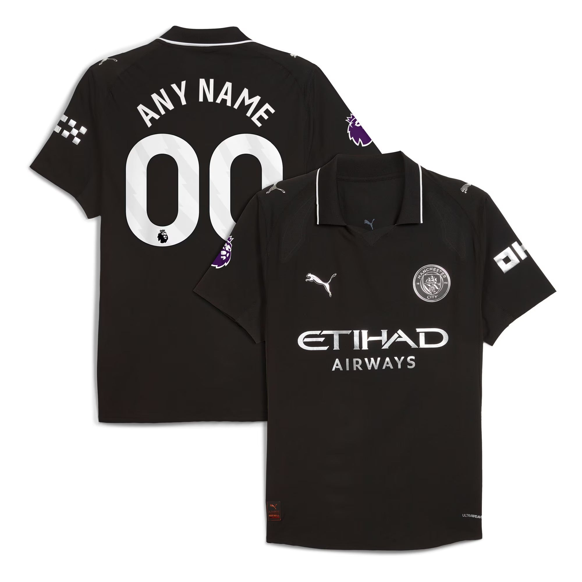 Manchester City Puma 2025/26 Away Custom Soccer Shirt – Black