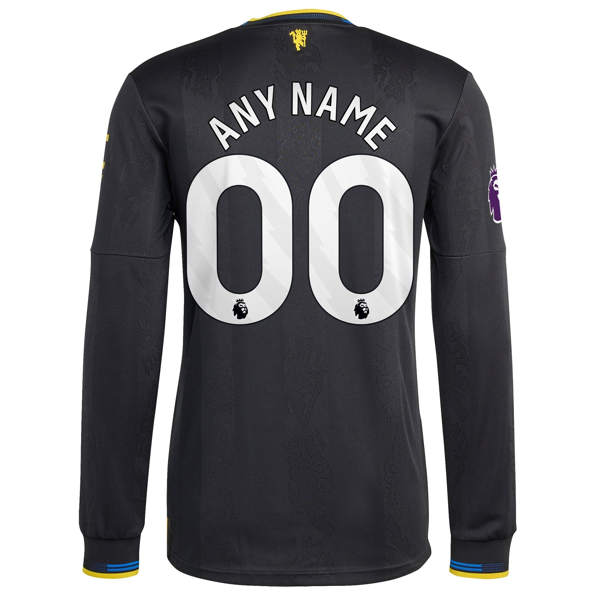 Manchester United adidas 2025/26 Third Long Sleeve Custom Soccer Shirt - Black