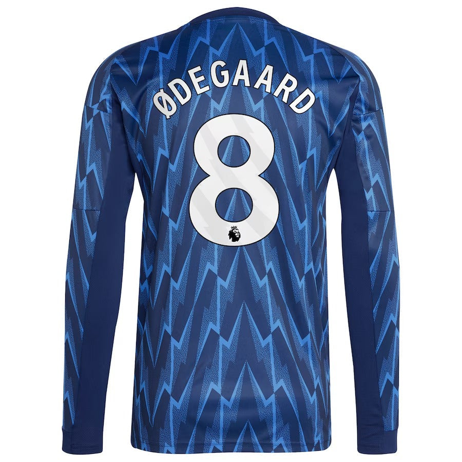 Martin Ødegaard Arsenal adidas 2025/26 Away Long Sleeve Player Soccer Shirt - Blue