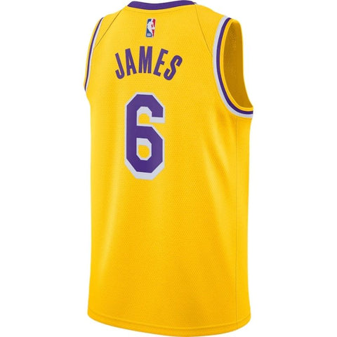 Los Angeles Lakers LeBron James #6 2021/22  Swingman Player Jersey Yellow - Jersey Teams World