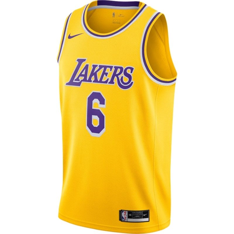 Los Angeles Lakers LeBron James #6 2021/22  Swingman Player Jersey Yellow - Jersey Teams World