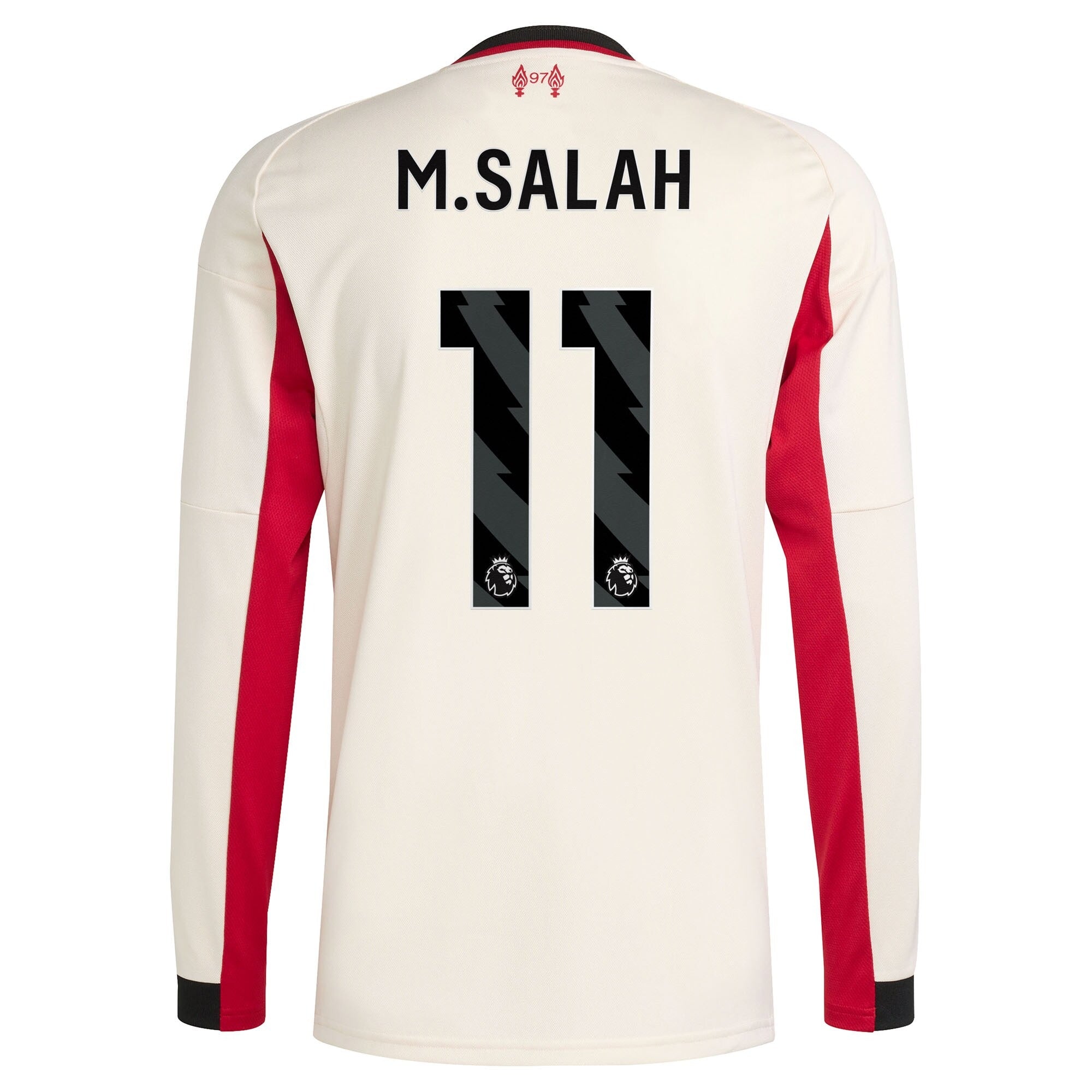 Mohamed Salah Liverpool adidas 2025/26 Away Long Sleeve Player Soccer Shirt - White