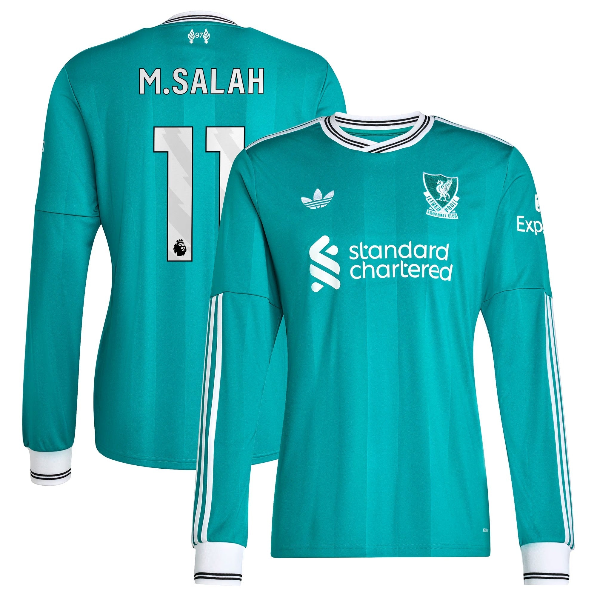 Mohamed Salah Liverpool adidas 2025/26 Third Long Sleeve Player Soccer Shirt - Green