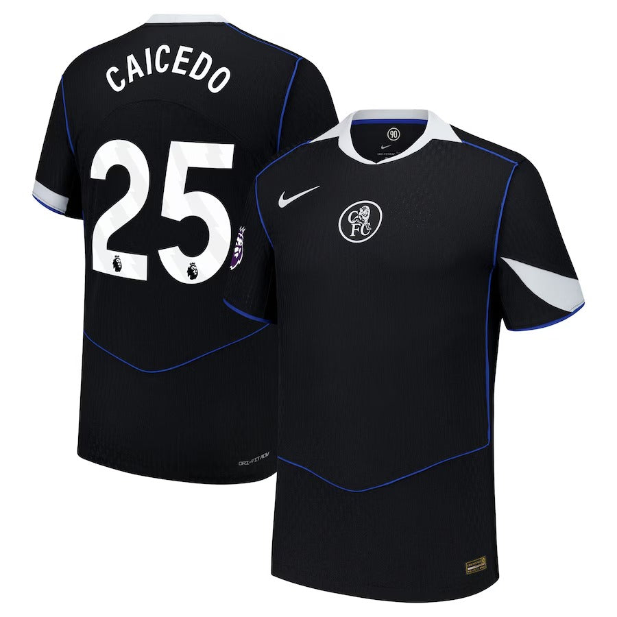 Moisés Caicedo Chelsea teams 2025/26 Third Player Soccer Shirt - Black