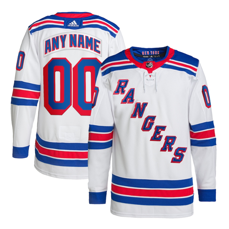 New York Rangers Team 2022 Custom Jersey Pro Official - White - Jersey Teams World