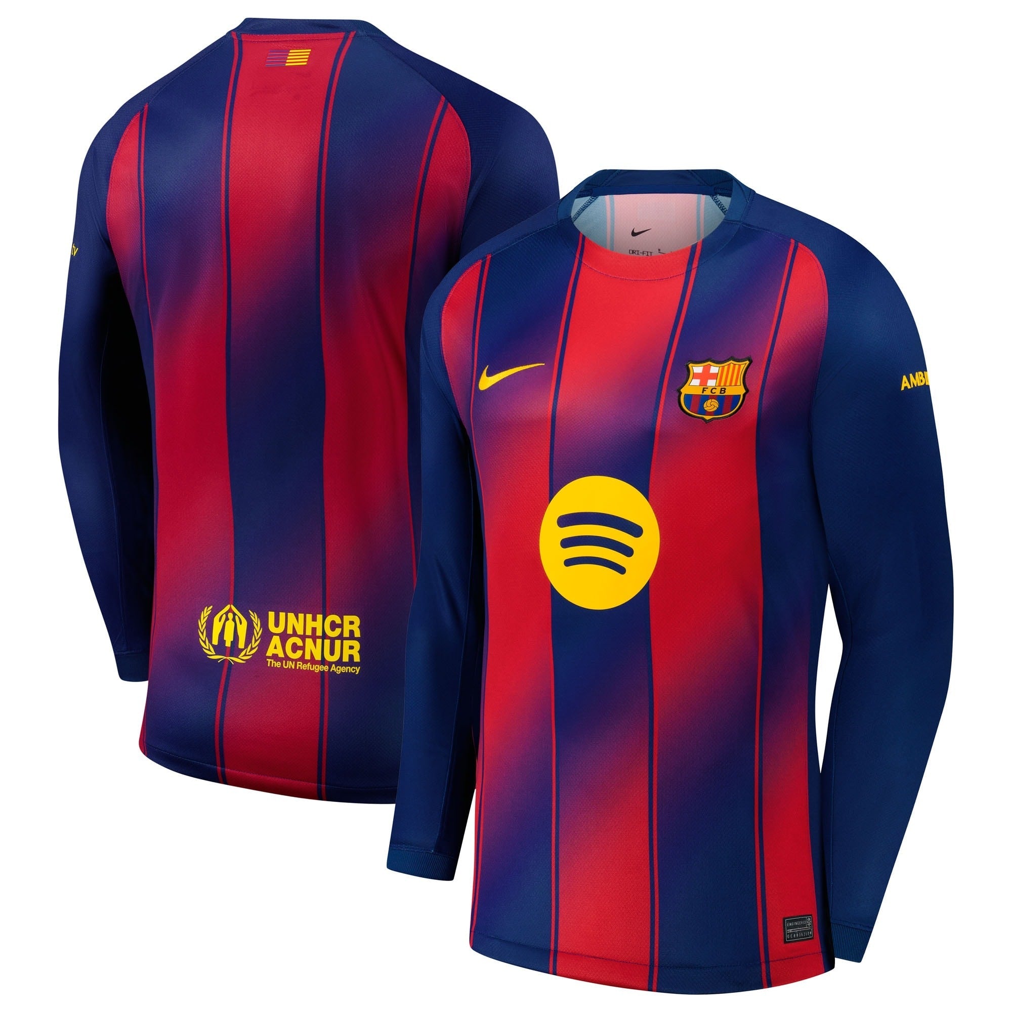 teams Barcelona 2025/26 Home Long Sleeve Soccer Shirt – Navy
