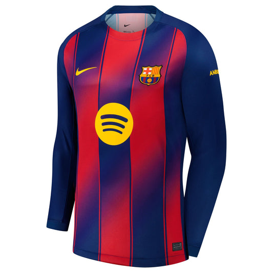 Frenkie de Jong Barcelona 2025/26 Home Long Sleeve Shirt - Navy