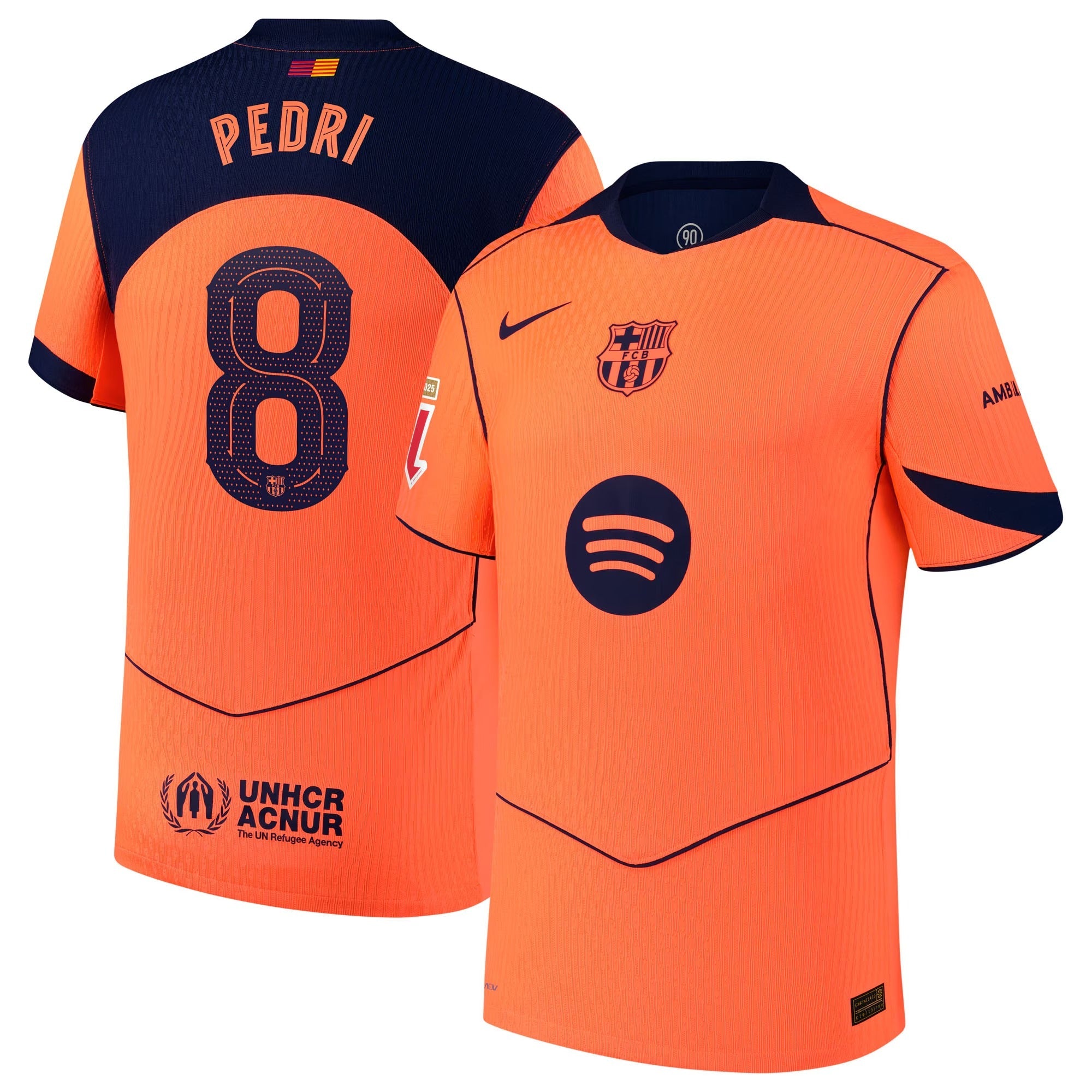 Pedri Barcelona teams 2025/26 Third Player Soccer Shirt - Orange