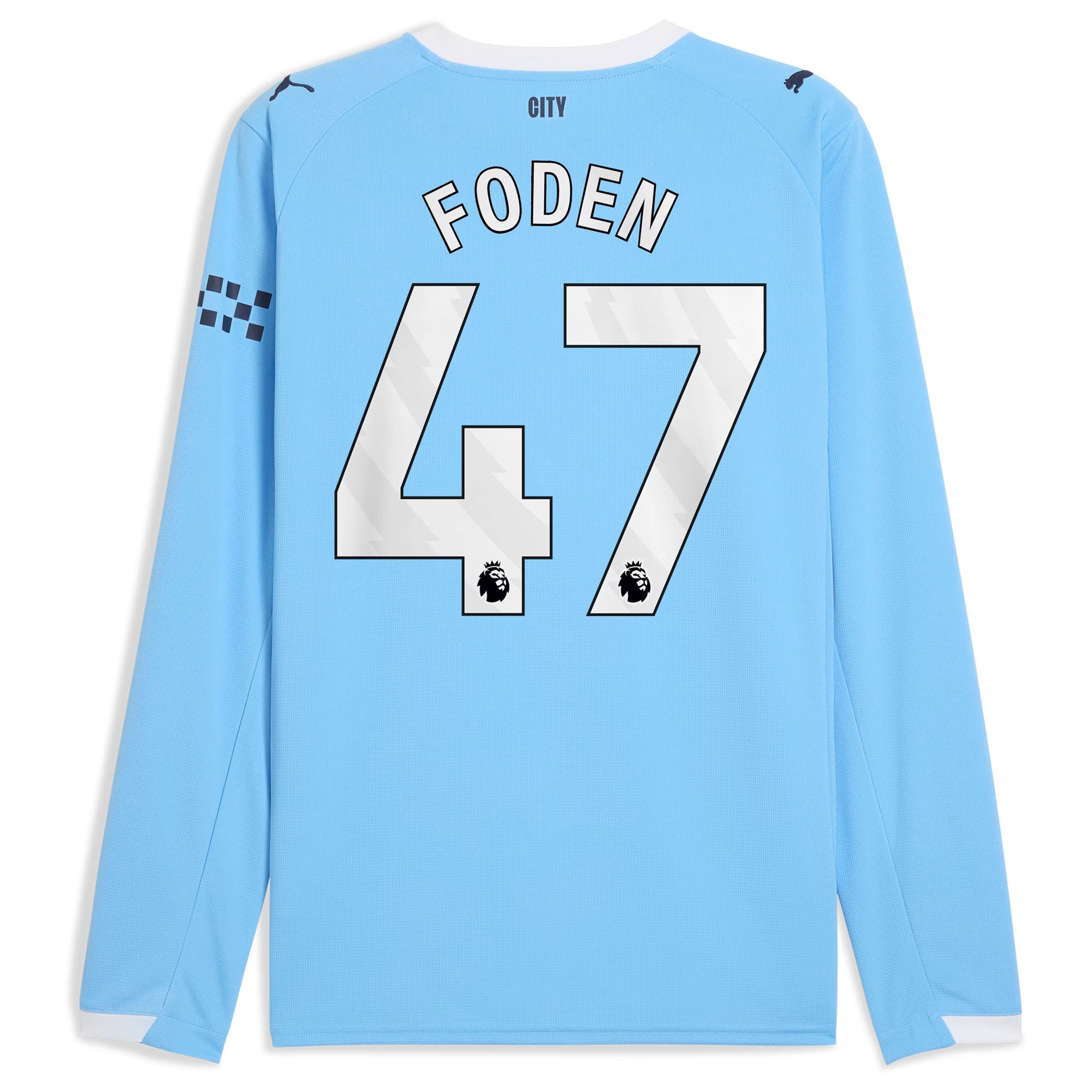 Phil Foden Manchester City Puma 2025/26 Home Long Sleeve Player Soccer Shirt - Sky Blue