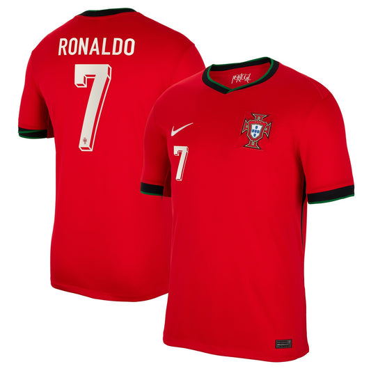 Portugal Home Stadium Shirt 2024 with Ronaldo 7 printing Shirt - Red