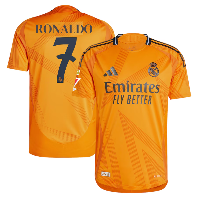 Real Madrid Cristiano Ronaldo 7 2024/25 Away Shirt - Orange