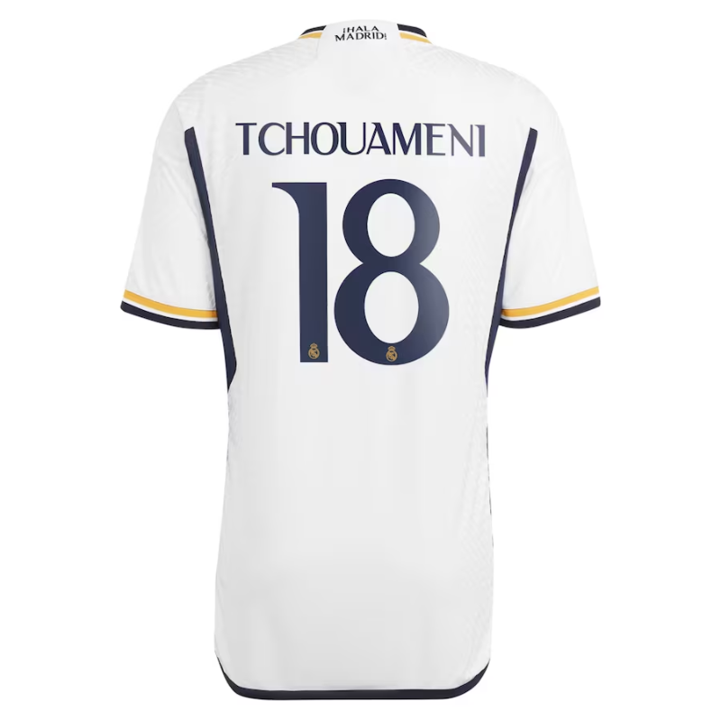 Real Madrid Home Shirt 2023-24 with Tchouaméni 18 printing - White - Jersey Teams World