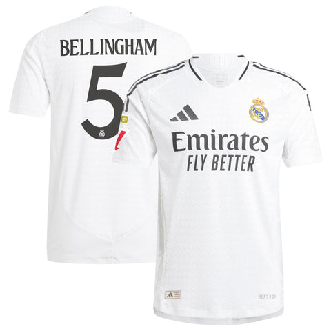 Real Madrid 2024/25 Home Jude Bellingham 5 Player Shirt - White